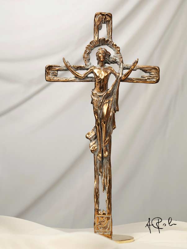 Crocifisso in bronzo, 19x37 cm
