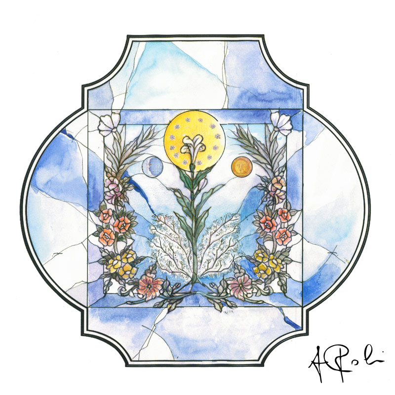 Sketch of the stained glass window 